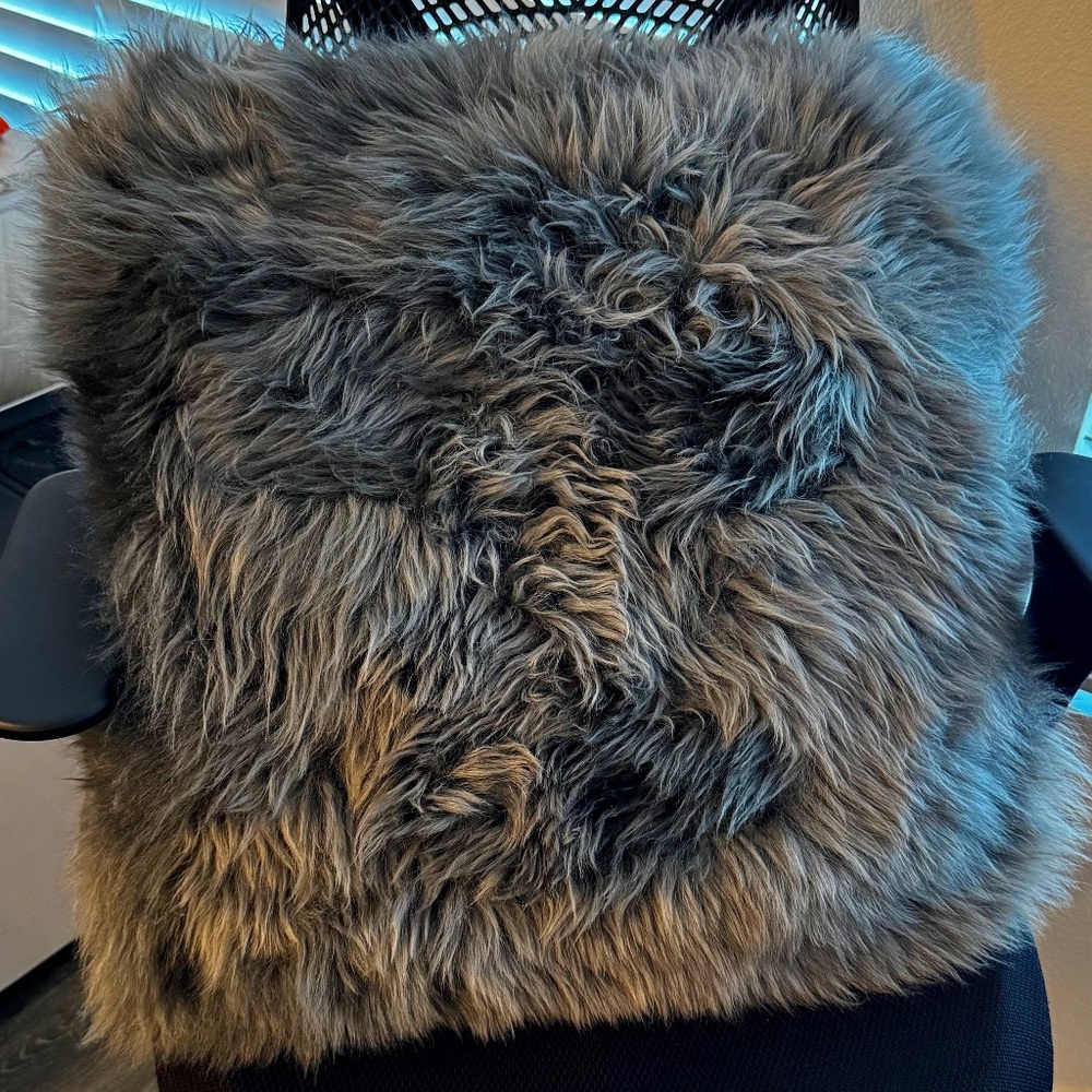 Overland Sheepskin Cushion - Steel/Dark Grey